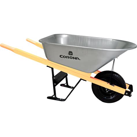 Corona Contractor Steel Wheelbarrow, 6 Cu. Ft., 65in.L x 28in.W x 30in.H, Model# WB 2706 ...