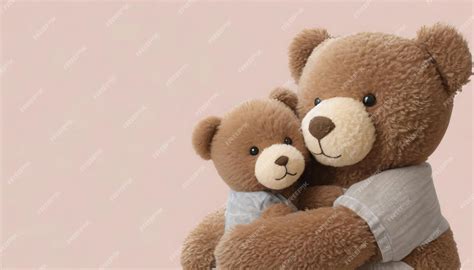 Premium Photo | Brown baby teddy bear and mother teddy bear hugging ...