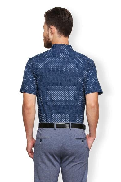 Buy Men Blue Regular Fit Print Half Sleeves Formal Shirt Online ...