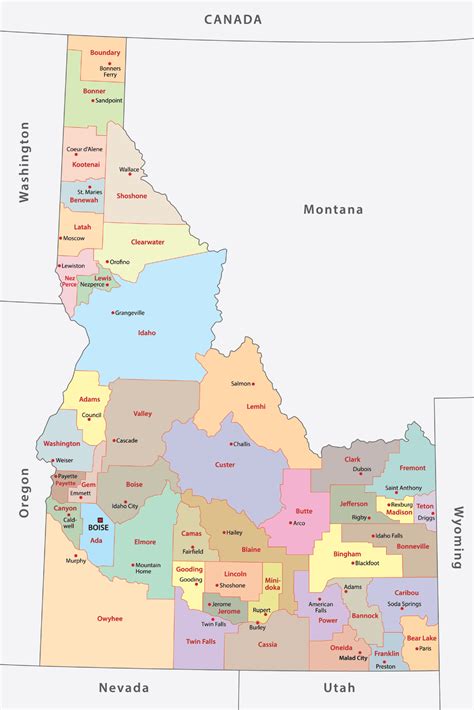 Idaho Counties Map | Mappr