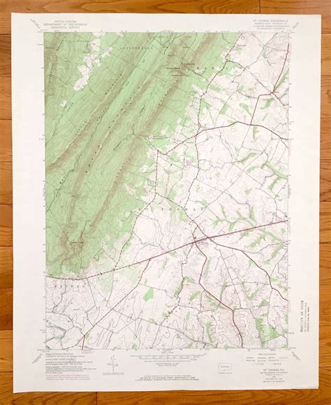 Antique St. Thomas, Pennsylvania 1944 US Geological Survey Topographic ...