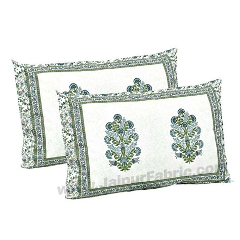 Pure Cotton Beautiful Bouquet Green Jaipuri Double Bedsheet – JaipurFabric®