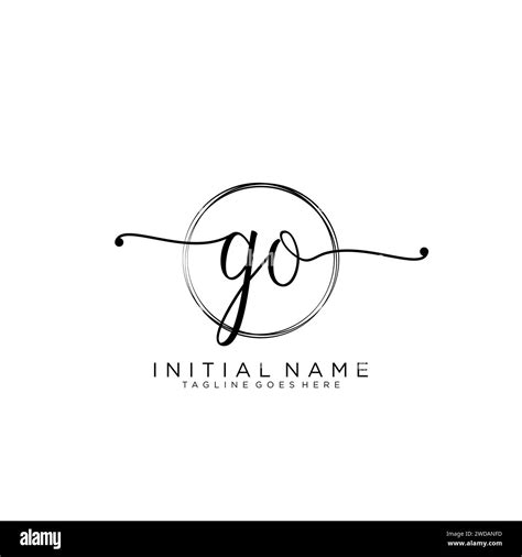GO Initial handwriting logo with circle Stock Vector Image & Art - Alamy