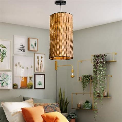 Buy Decazone Rustic Rattan Handcrafted Hanging lamp for Ambient ...
