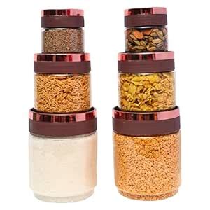 KSI Stackable Containers for Kitchen with Lid Storage Jar Clear Pantry ...