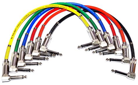 MA 6 Set 6.35mm mono plug 1/4 inch Mono Jack to 6.35mm mono plug 1/4 ...