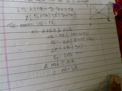 Point T is in the interior of rectangle PQRS,prove that,TS2+TQ2=TP2+TR2 ...