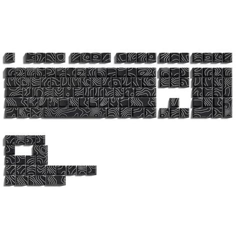 Keycaps Keyboard | Dagaladoo Black Topographic Double Shot PBT ...
