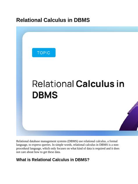 Image result for Relational Calculus Ai Database