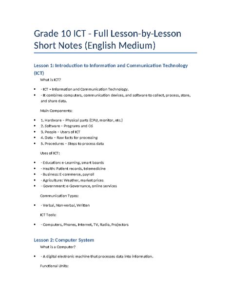 Image result for ICT Lessons Grade 10