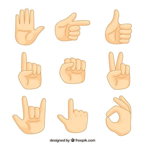 Pack of sign language | Free Vector