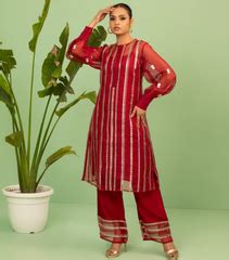 GOLD LACE KURTA SET – Ruchika & Mallika Pret Wear