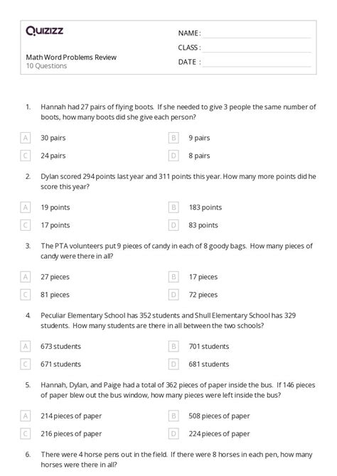 Image result for Math Word Problems 4th Grade