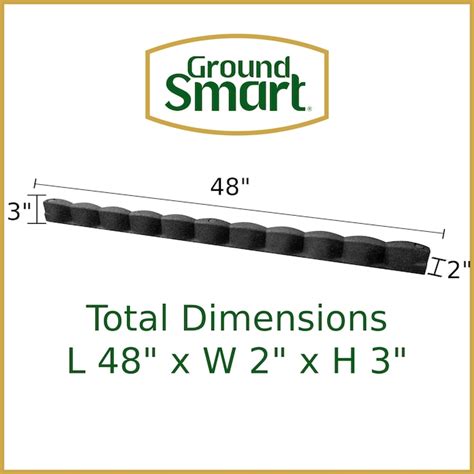GroundSmart 4-ft x 3-in SmartLoc Garden Wave Black Rubber Landscape ...