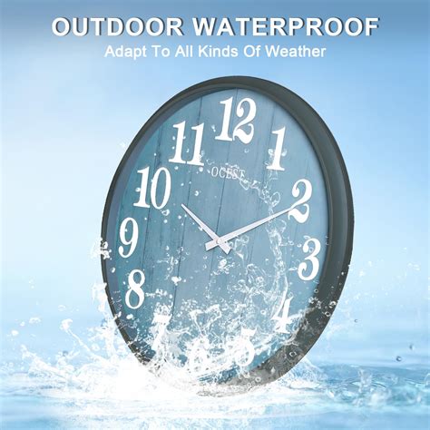 OCEST Large Indoor Outdoor Clock, 18 Inch Waterproof Oversized Wall ...