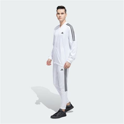 adidas 3 Stripes Plain AEROREADY Track Suit - White | adidas India