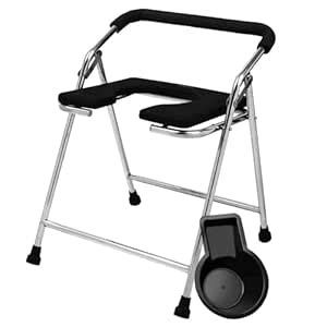 NEOSAFE Heavy Duty Folding Stainless Steel Shower Bathing Room Mobile ...