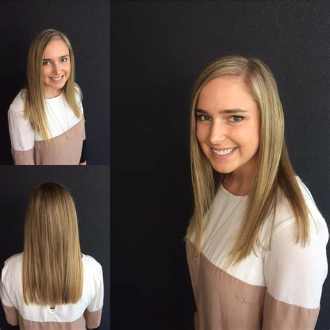 Blonde Long Blunt Cut with Textured Ends and Baby Lights - The Latest ...