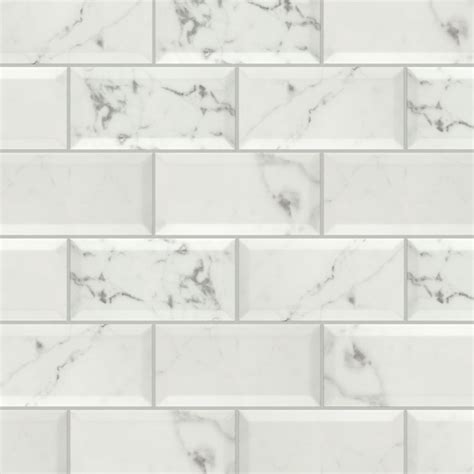 Affinity Tile (Sample) Classico Carrara Glossy Metro 3-in x 6-in Glossy ...