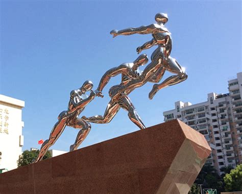 不锈钢跑步竞走雕塑 不锈钢体育雕塑-宏通雕塑