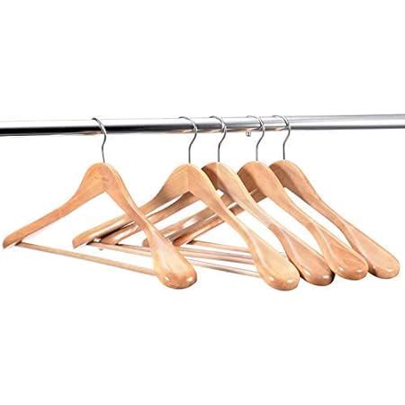 GINOYA BROTHERS Cherry Heavy Duty Wide Shoulder Solid Wood Suit Hanger ...
