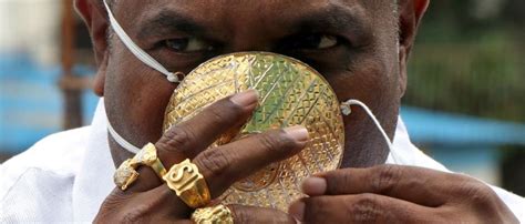 Indian Man Wears Gold Face Mask For Better Protection From Pandemic ...