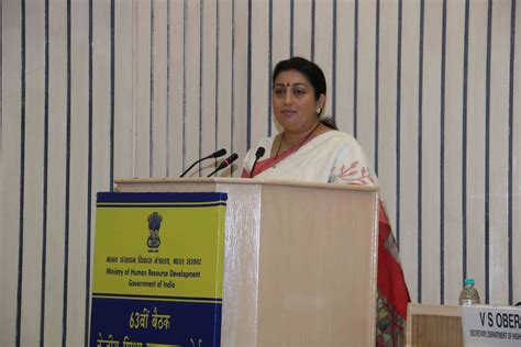 Union HRD Minister Smt Smriti Irani Chairs The 63rd Meeting of the CABE ...
