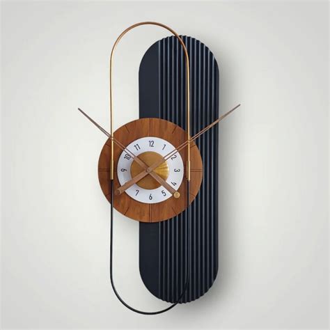 Black Abstract Vertical Wall Clock for Living Room | The Brand Barrel
