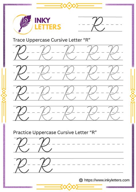 Cursive R - Worksheets and Tutorial (Uppercase + Lowercase)