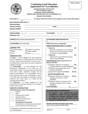 2015-2026 Form FL Bar Continuing Legal Education Application for ...