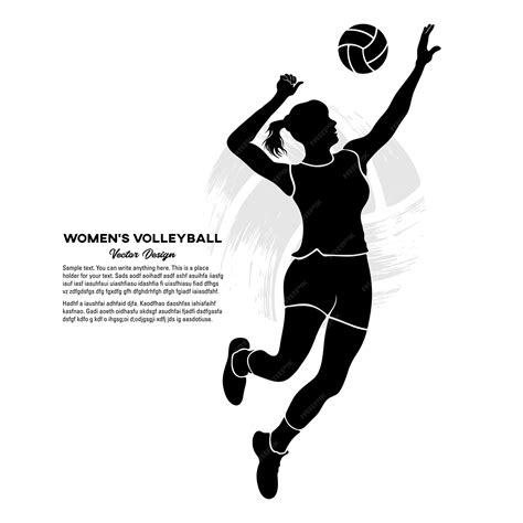 Premium Vector | Female volleyball player hitting the ball. vector ...
