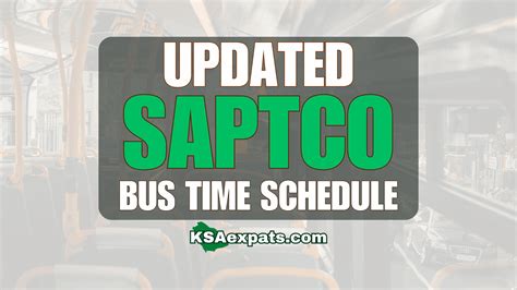 SAPTCO Bus Time Schedule 2023 - KSAexpats.com