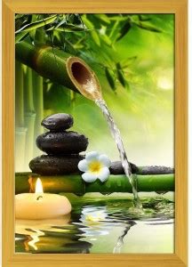 Spa Garden D3 Paper Poster Golden Frame | Top Acrylic Glass 13inch x ...