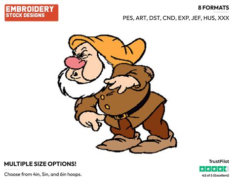 Sneezy Sneezing - Disney's Snow White and the Seven Dwarfs - Embroidery ...