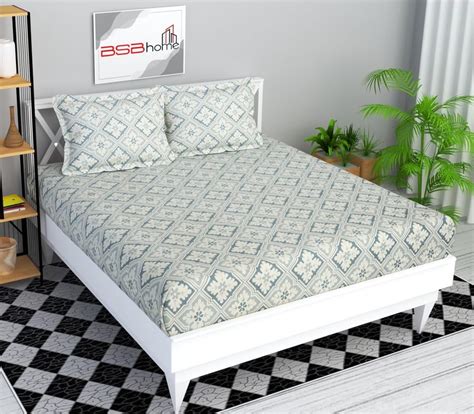 BSB HOME® 200 TC 100% Cotton Feel Bedsheet for Double Bed with Two King ...