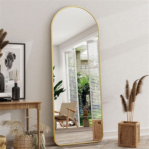 Amazon.com: Arched Full Length Mirror, 64"x21" Arch Floor Mirror with ...
