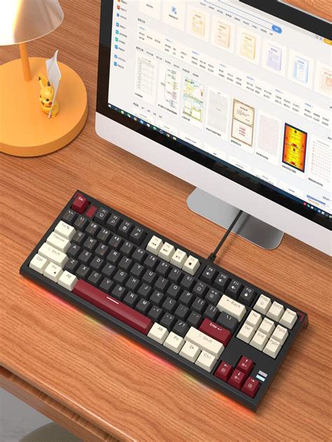 Mechanical Gaming Keyboard 87 Keys Wired Compact TKL Mechanical ...