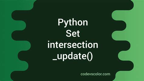 Image result for Python Set and Intersection