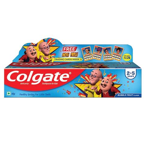 Colgate Kids Toothpaste For 2-5 Years, Motu Patlu, Bubble Fruit Flavour ...
