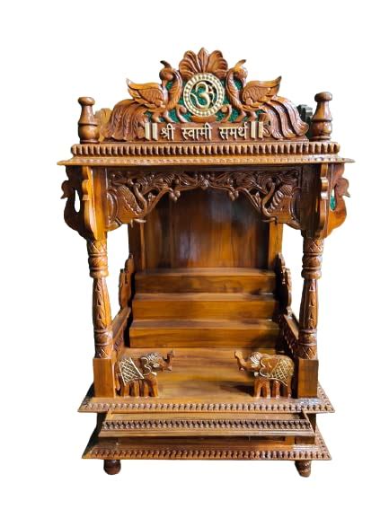 Wooden Temple Pooja Mandir Color Dark Brown Netural Yellow Light Red ...