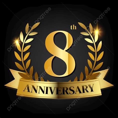 Golden Wedding Anniversary Vector Hd PNG Images, 8th Golden Anniversary ...
