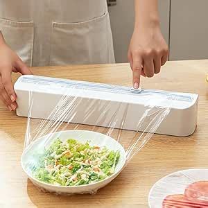 ARHAT ORGANIZERS Plastic Wrap Dispenser with Built-in Slide Cutter ...