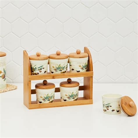 Buy Malvina Printed Jars - Dolomite - Canister 8 cm x 8 cm x 9.5 cm ...