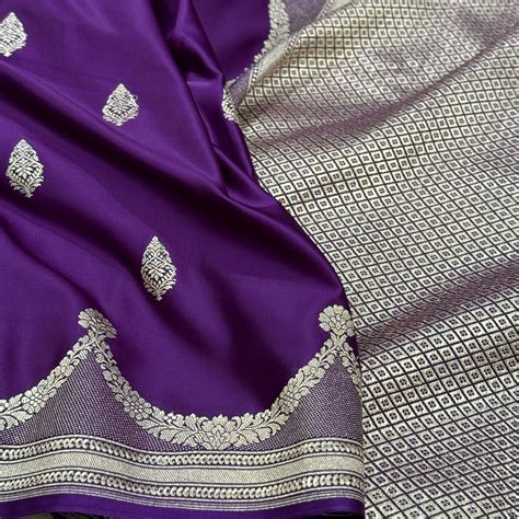 Purple Scallop Mashru Silk Saree – ZAIRA