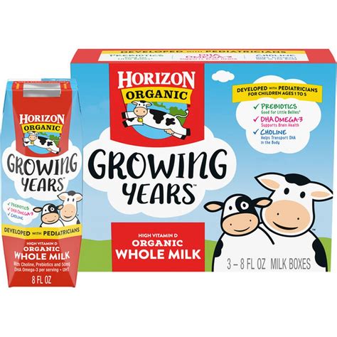 Horizon Organic Growing Years High Vitamin D Organic Whole Milk (8 fl ...
