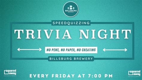 Speedquizzing Trivia Night at Billsburg!, 2054 Jamestown Rd ...