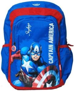 SKYBAGS Marvel Avengers School Bag for Boys Captain America Skybag Blue ...