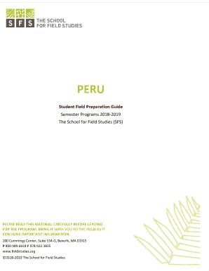 Fillable Online Student Field Preparation Guide Semester Programs 2018 ...