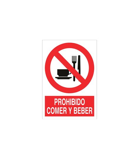 Prohibido comer y beber, señal de texto y pictograma COFAN, comprar online