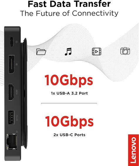 Lenovo USB-C Dual Display Travel Dock - 7 Ports, India | Ubuy